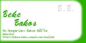 beke bakos business card